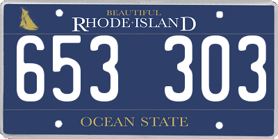 RI license plate 653303