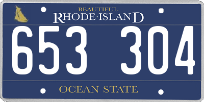 RI license plate 653304