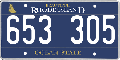 RI license plate 653305