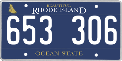 RI license plate 653306