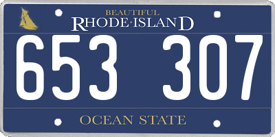 RI license plate 653307