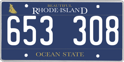 RI license plate 653308