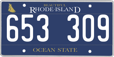 RI license plate 653309