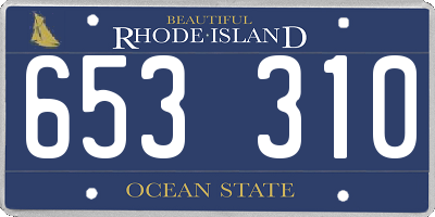 RI license plate 653310