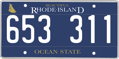 RI license plate 653311
