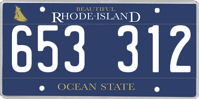 RI license plate 653312