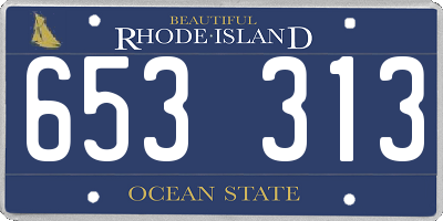 RI license plate 653313