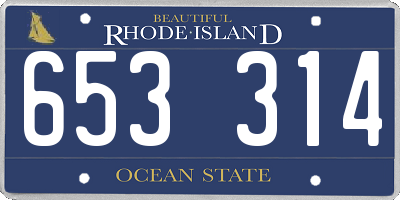 RI license plate 653314
