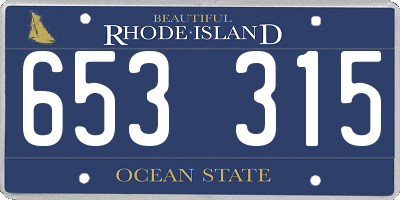 RI license plate 653315