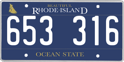 RI license plate 653316