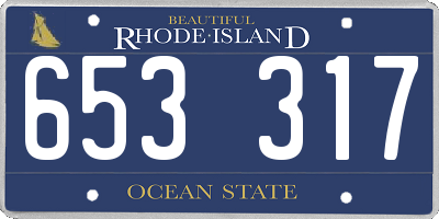 RI license plate 653317
