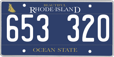 RI license plate 653320
