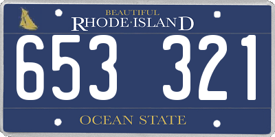 RI license plate 653321