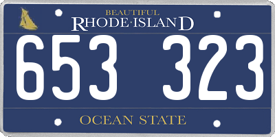 RI license plate 653323