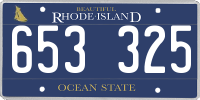RI license plate 653325