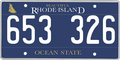 RI license plate 653326