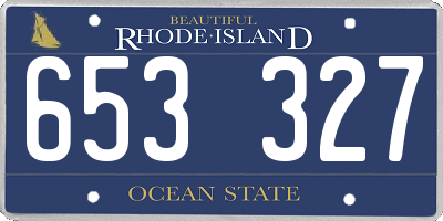 RI license plate 653327