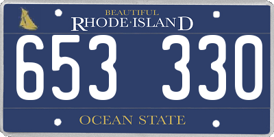 RI license plate 653330