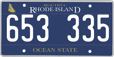 RI license plate 653335