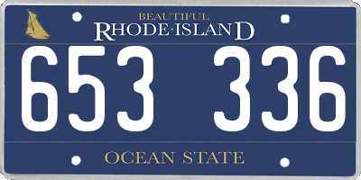 RI license plate 653336
