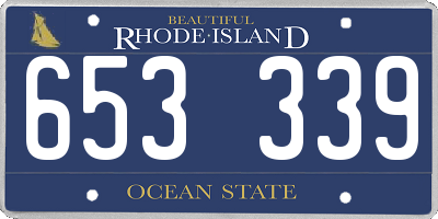 RI license plate 653339