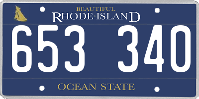 RI license plate 653340