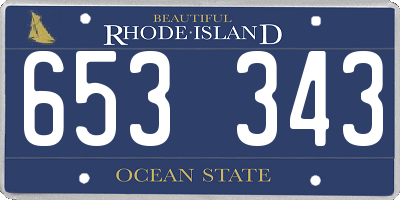 RI license plate 653343