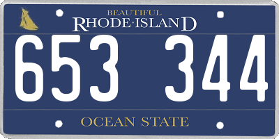 RI license plate 653344