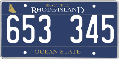 RI license plate 653345