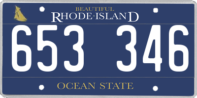 RI license plate 653346