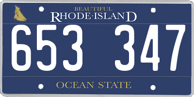 RI license plate 653347
