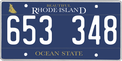 RI license plate 653348