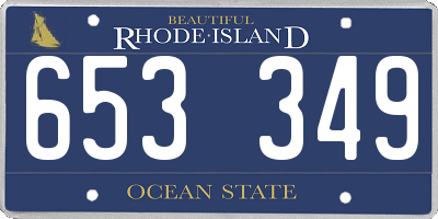 RI license plate 653349