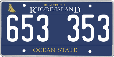 RI license plate 653353