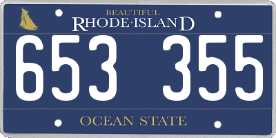 RI license plate 653355