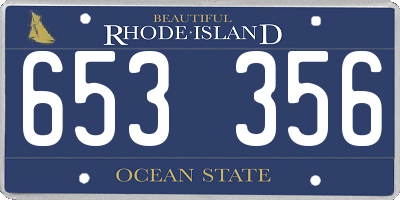RI license plate 653356