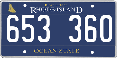 RI license plate 653360