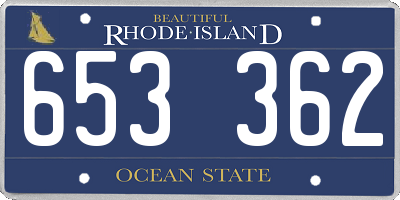 RI license plate 653362
