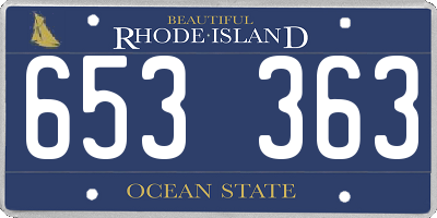 RI license plate 653363