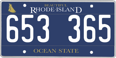 RI license plate 653365