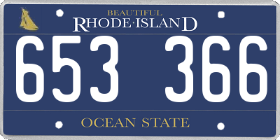 RI license plate 653366
