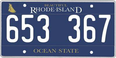 RI license plate 653367