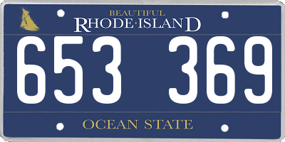 RI license plate 653369