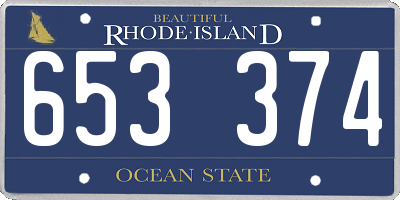 RI license plate 653374