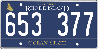 RI license plate 653377