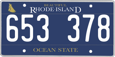 RI license plate 653378