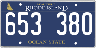 RI license plate 653380