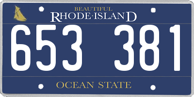 RI license plate 653381