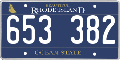 RI license plate 653382
