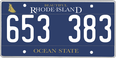 RI license plate 653383